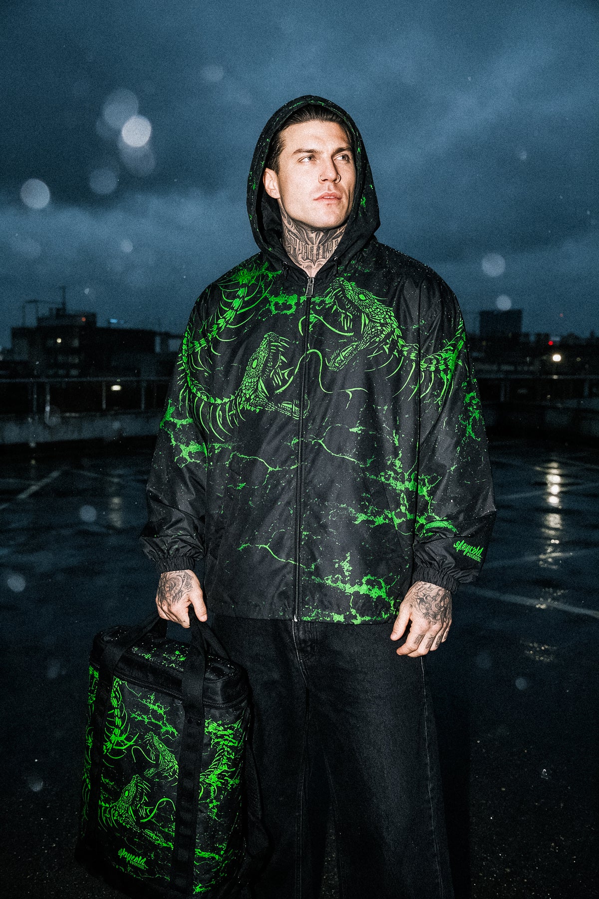 Black Spine (Black) - Raincoat