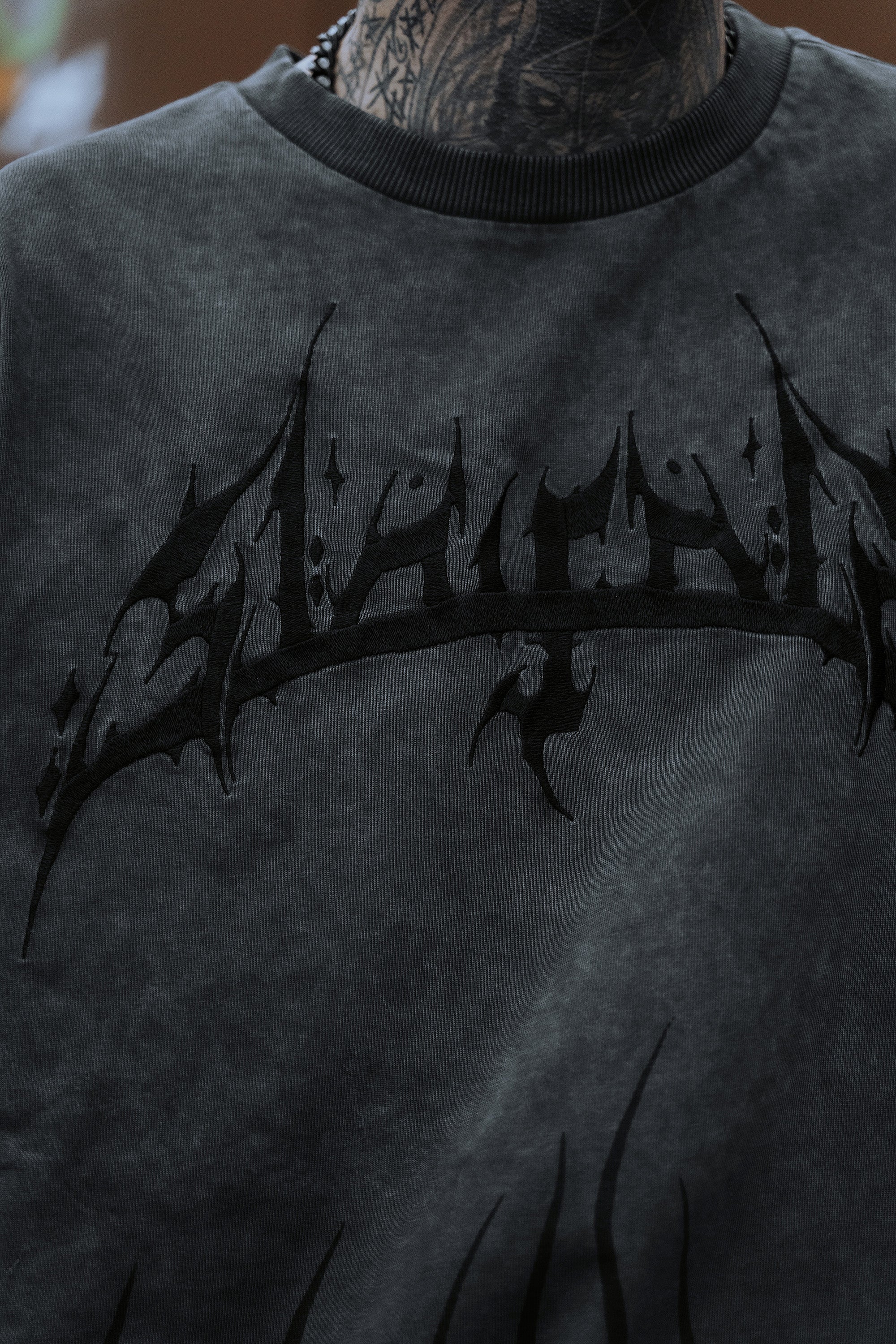 Black Torch (Petrol Bleached) - Heavy Oversized T-Shirt (250GSM)
