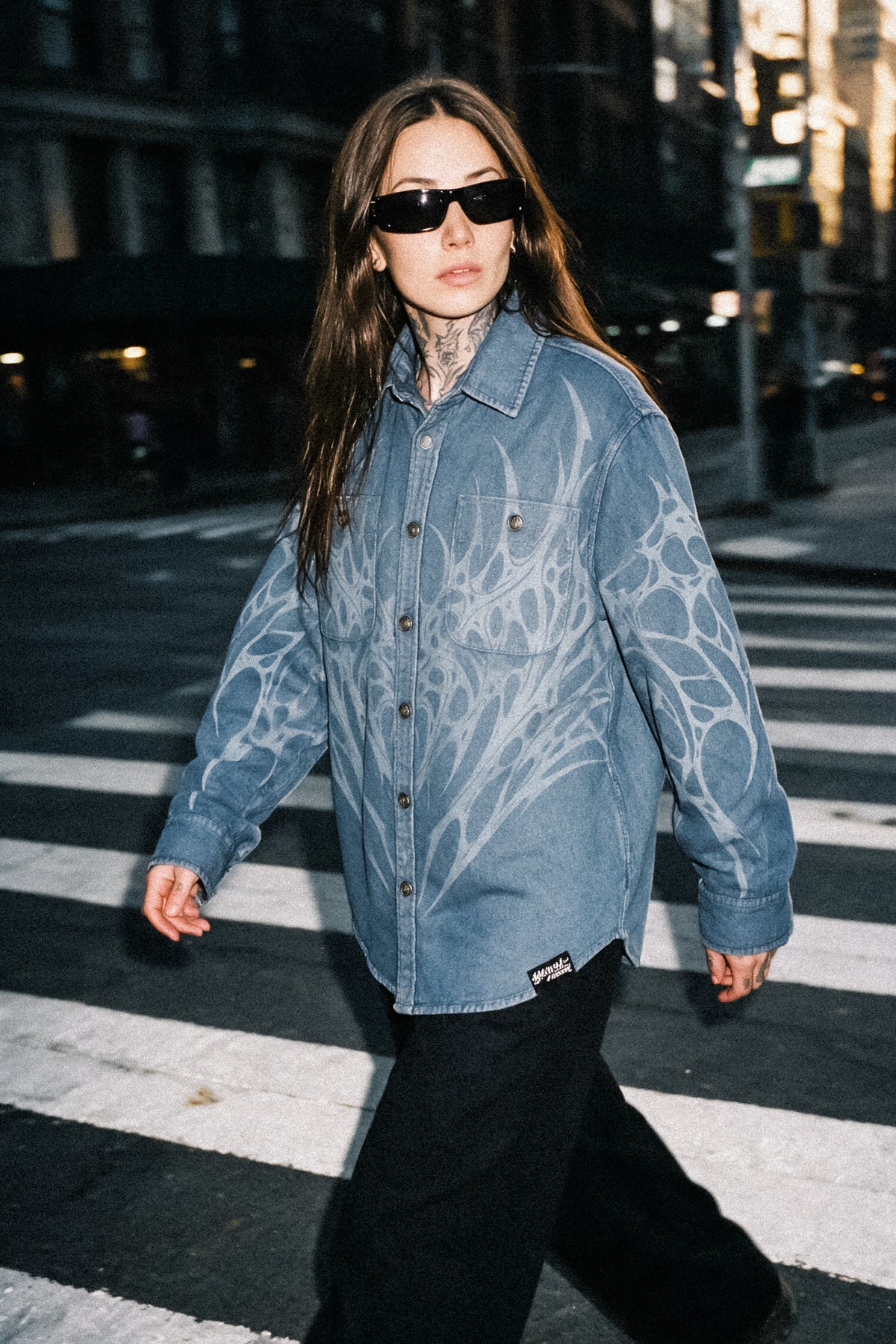 Blackroot (Washed Blue) - Longsleeve Button Up (290GSM)