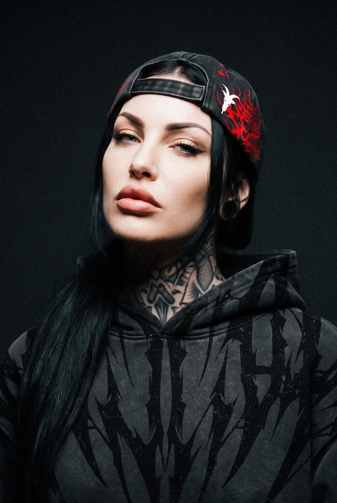 Blood Script (Black) - Distressed Baseball Cap