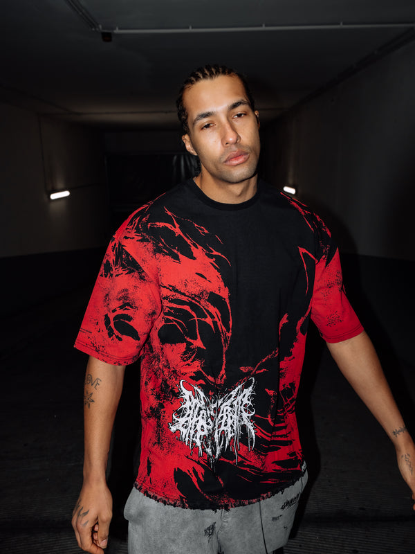 Bloodfire (red) - Oversized T-Shirt (200GSM) Lifestyle Image