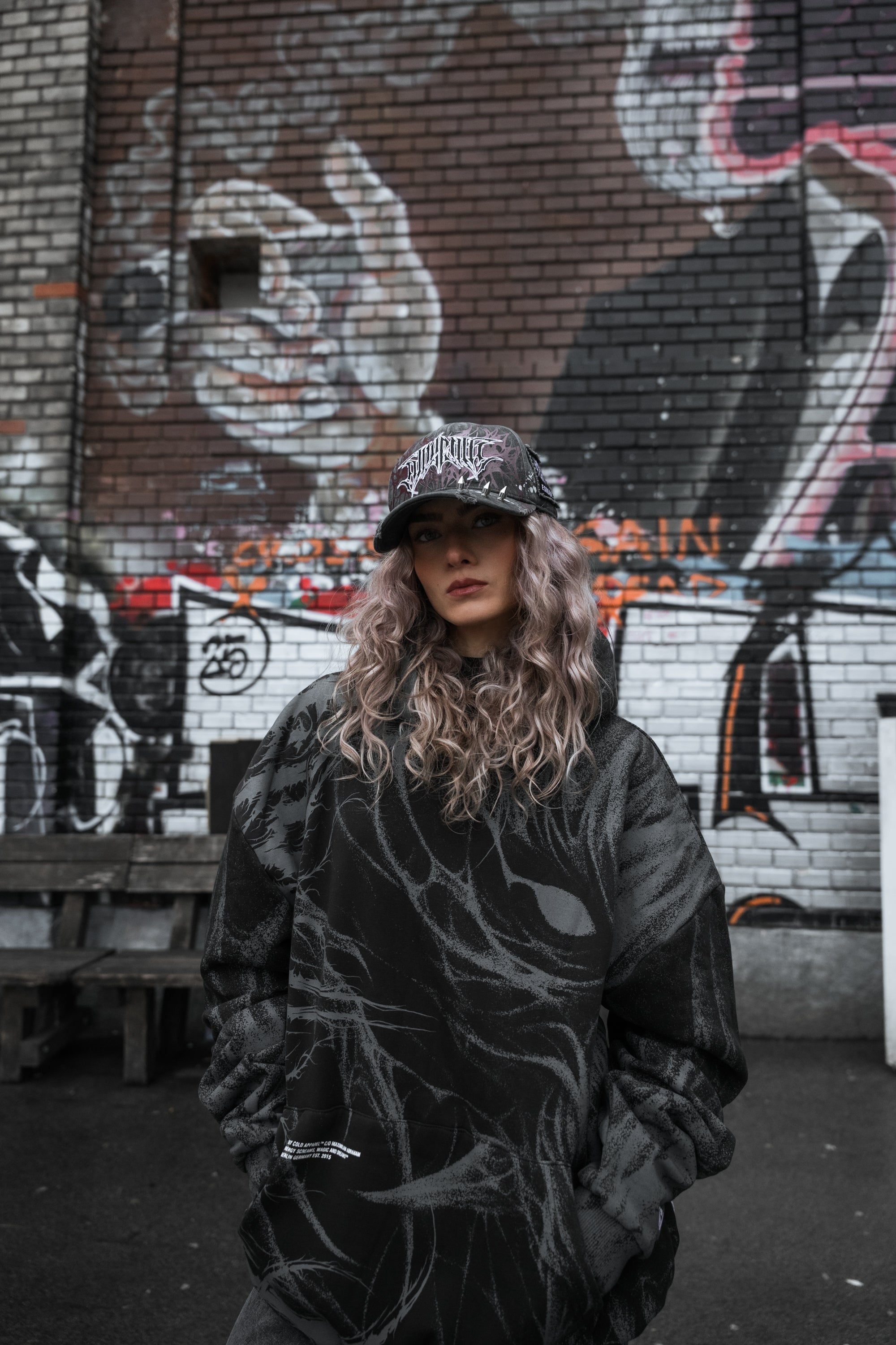 Bloodmoon (dark grey) - Heavy Oversized Hoodie (400GSM)