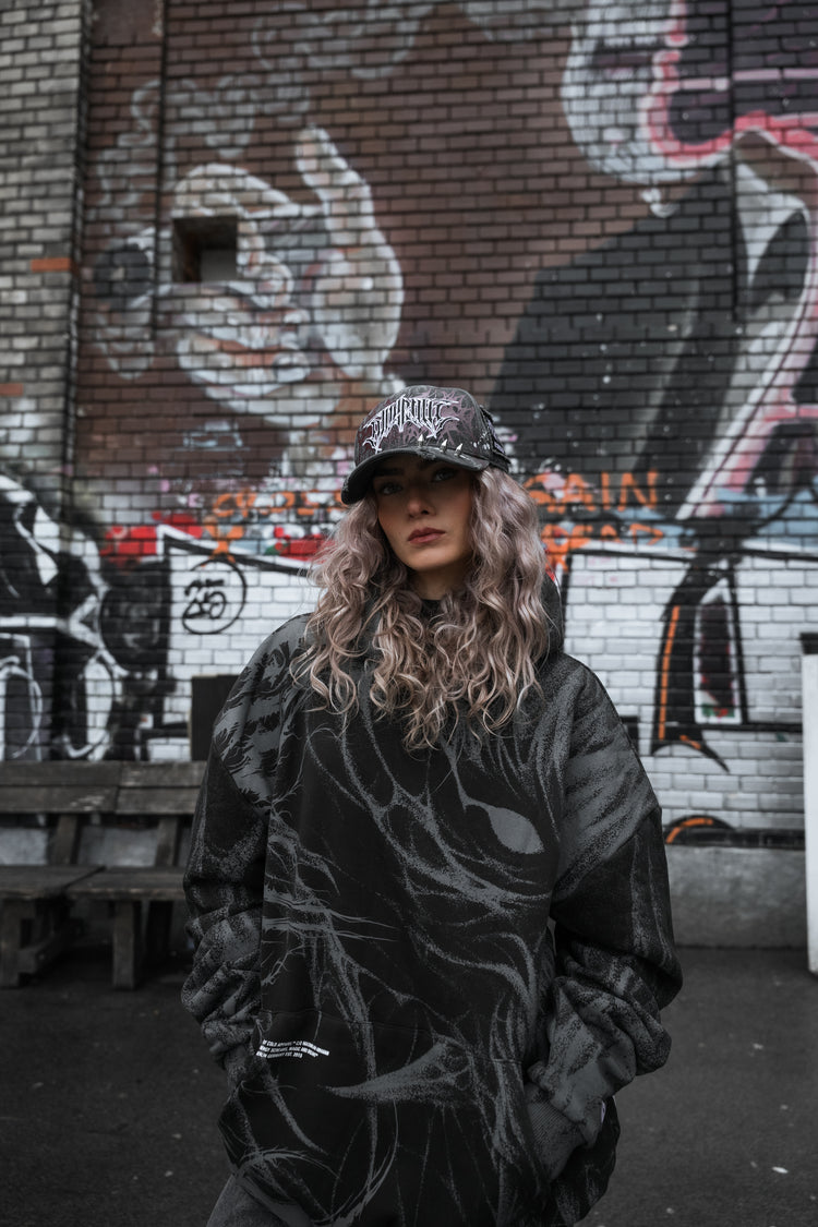 Bloodmoon (dark grey) - Heavy Oversized Hoodie (400GSM)