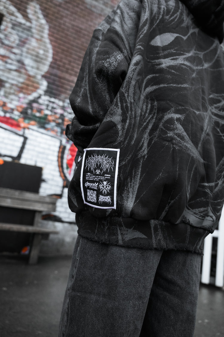 Bloodmoon (dark grey) - Heavy Oversized Hoodie (400GSM) Image 5