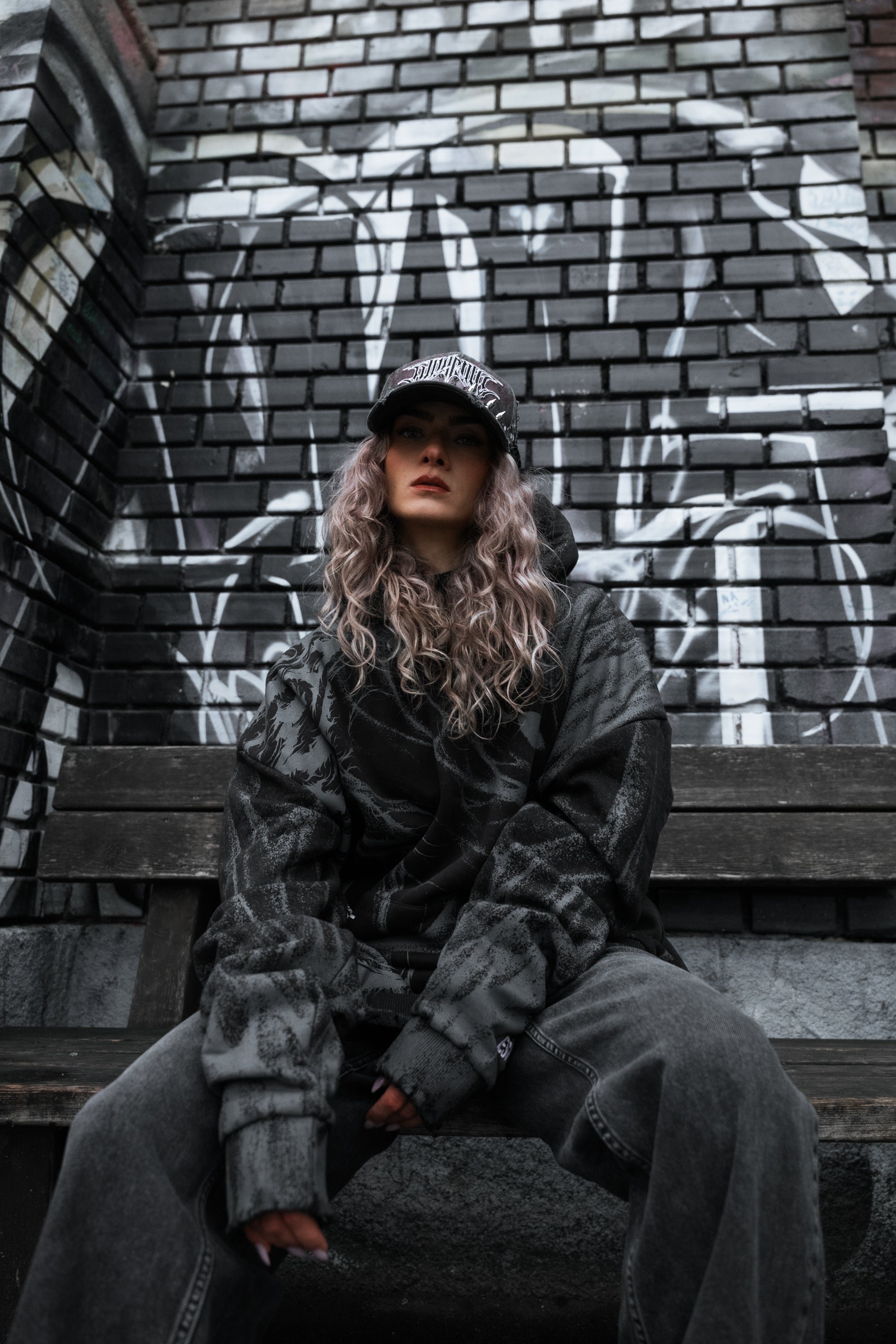 Bloodmoon (dark grey) - Heavy Oversized Hoodie (400GSM)