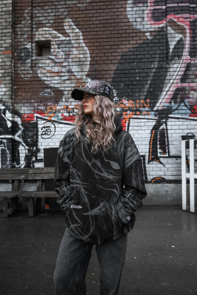 Bloodmoon (dark grey) - Heavy Oversized Hoodie (400GSM) Image 6