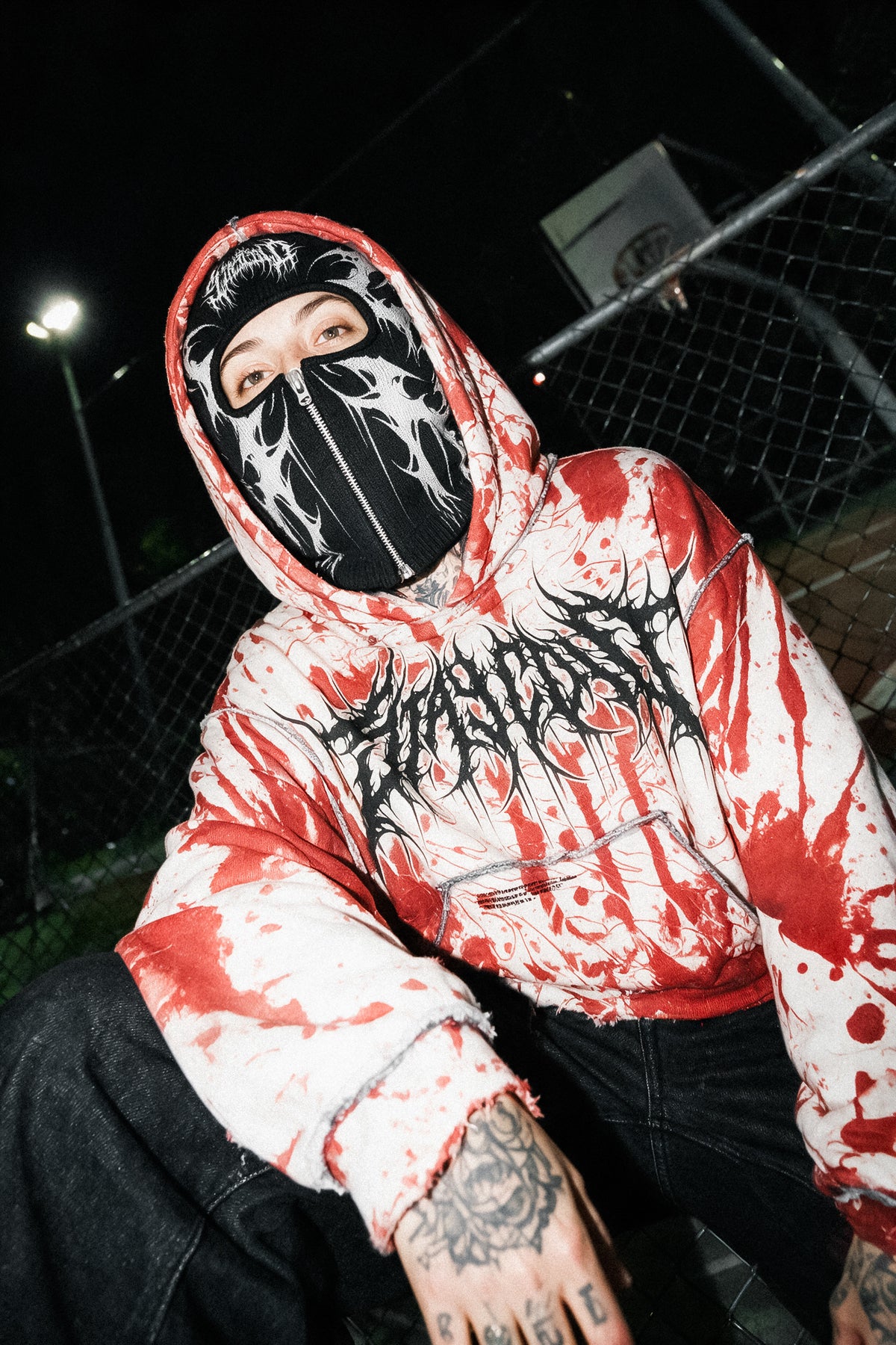 Bloodpath (Rouge) - Sweat à capuche oversize épais (400 GSM)