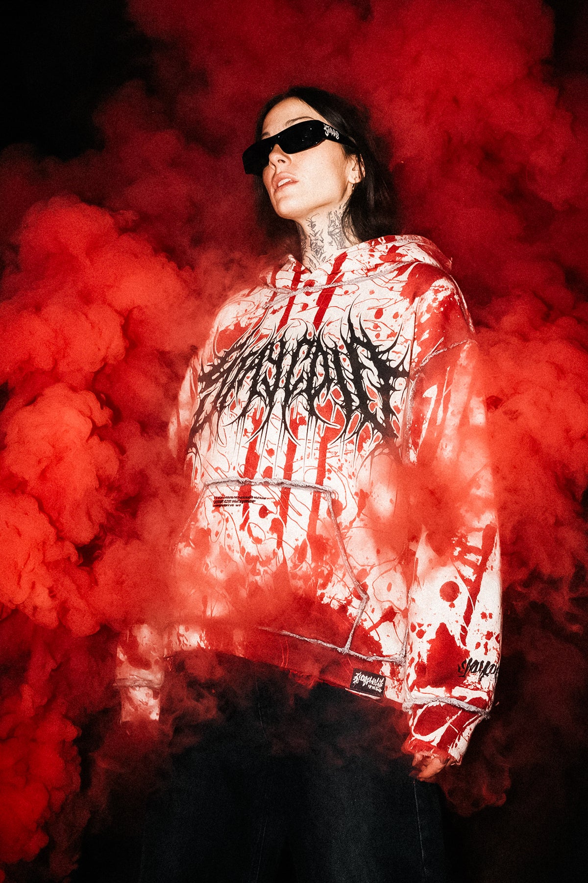 Bloodpath (Rouge) - Sweat à capuche oversize épais (400 GSM)