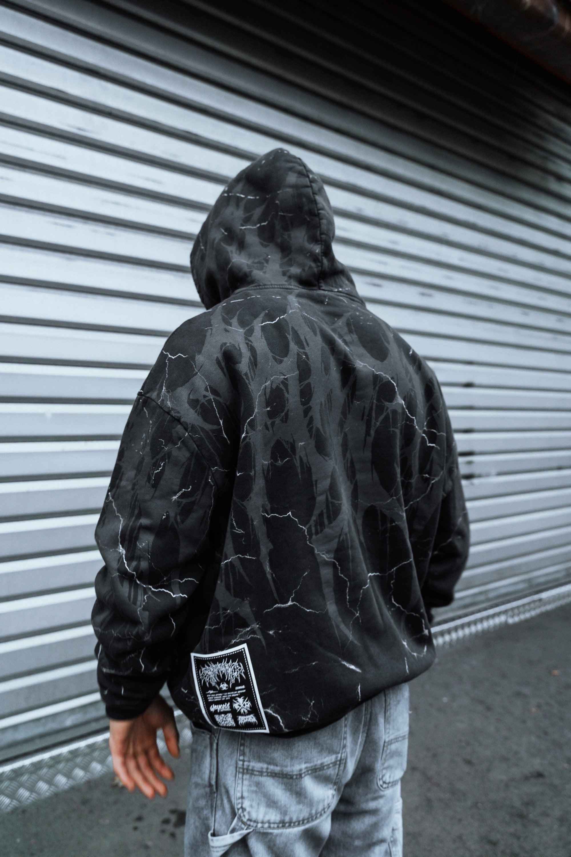 Bloodshot - Heavy Oversized Hoodie (Black Acid) 400GSM