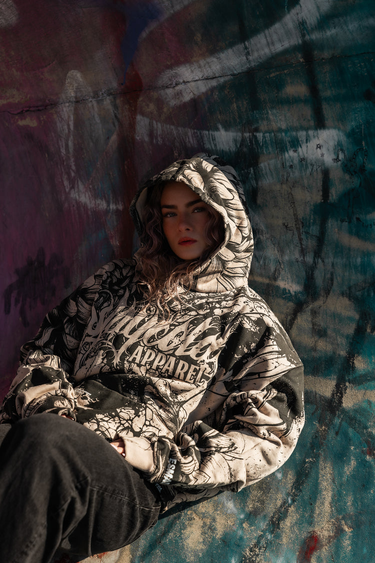 Bloomwound (allover) - Oversized Hoodie (350GSM) Image 5