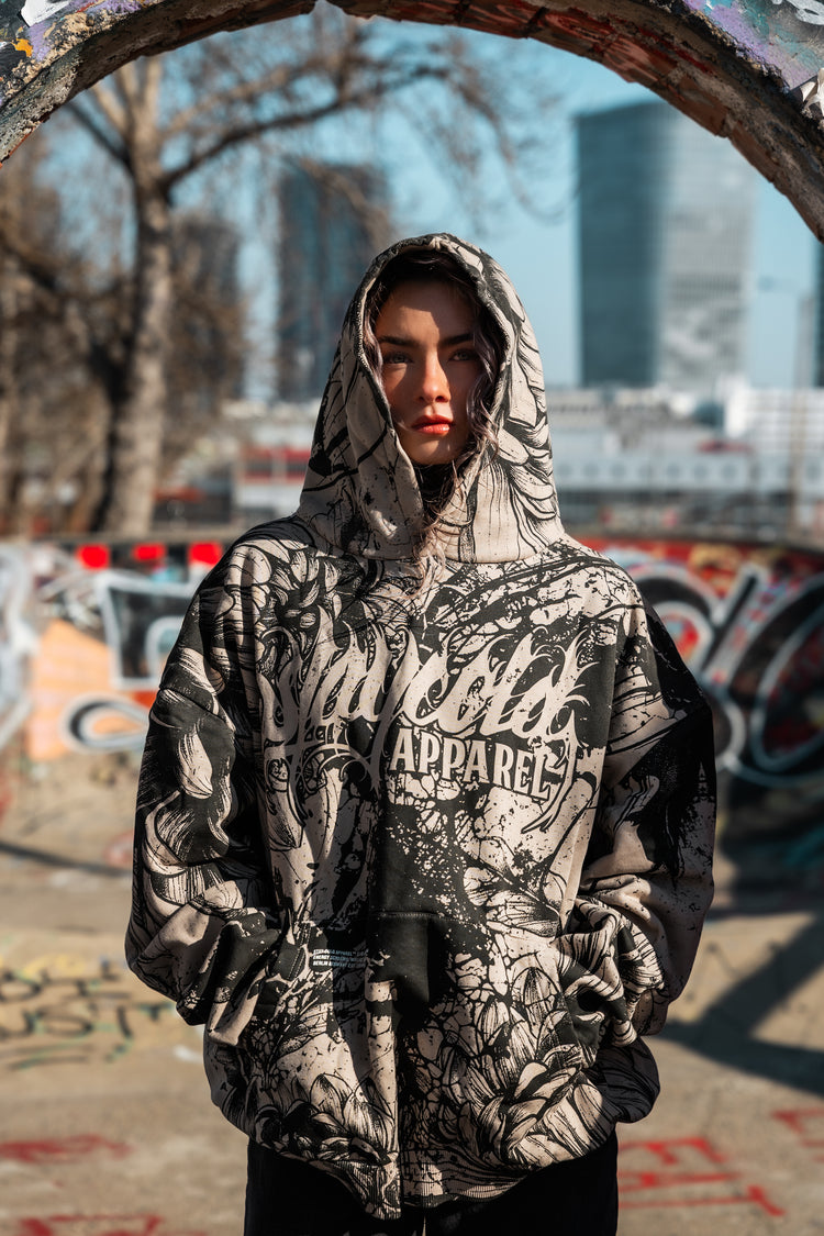 Bloomwound (allover) - Oversized Hoodie (350GSM) Image 3