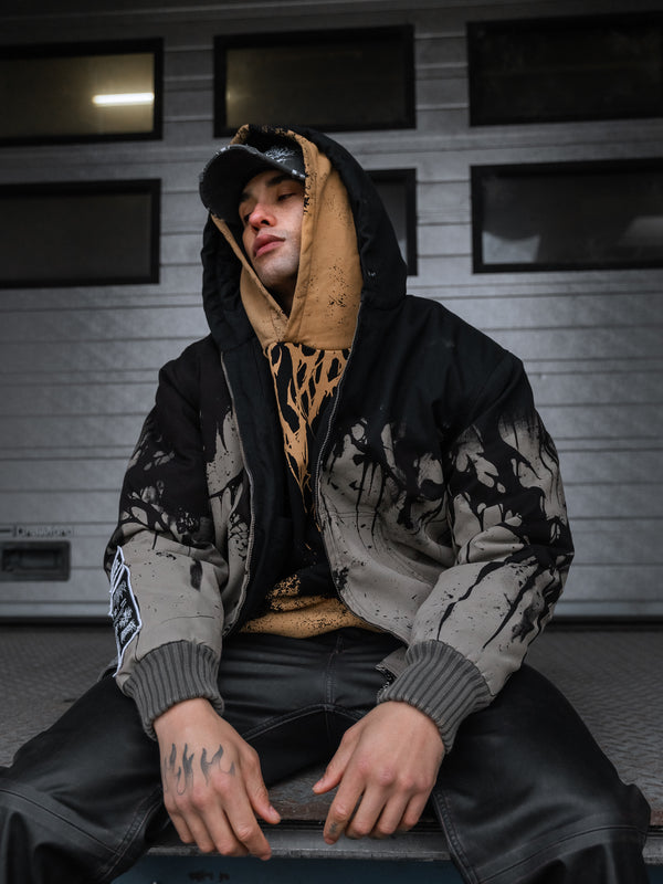 Bone Forge (half half) - Workwear Jacket (350GSM) Lifestyle Image