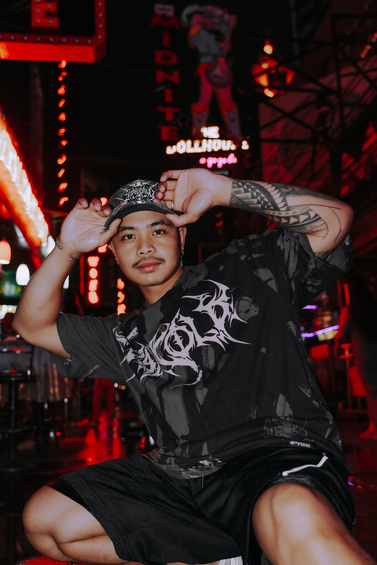 Bride Of The Maw (Black Acid Washed) - Reversible Oversized T-Shirt (200GSM) Image 5