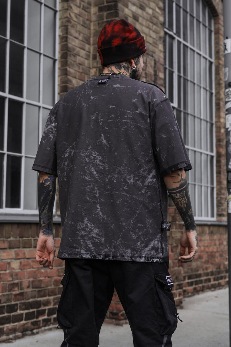 Bride Of The Maw (Black Acid Washed) - Reversible Oversized T-Shirt (200GSM) Image 5