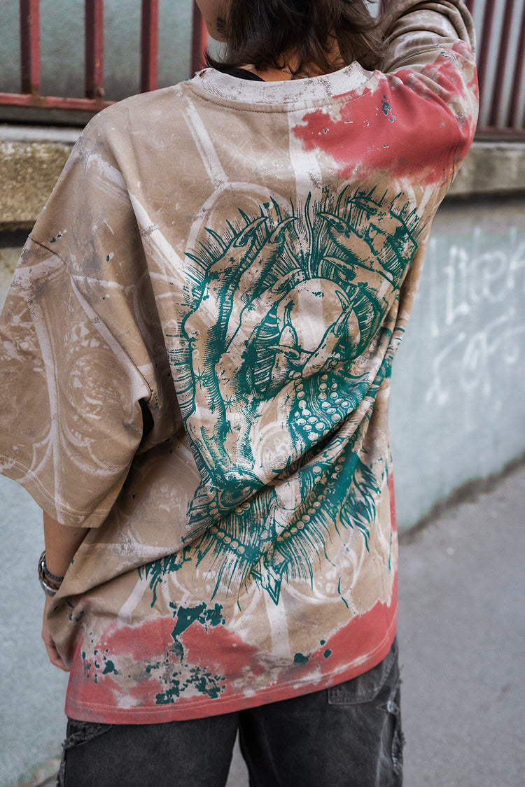 Chains Of God (dirty wash) - Oversized T-Shirt (200GSM) Image 4