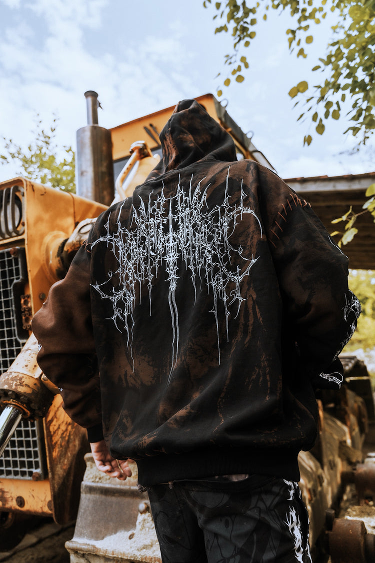 Chamber Of Chaos - Heavy Oversized Hoodie (brown) 400GSM Image 3