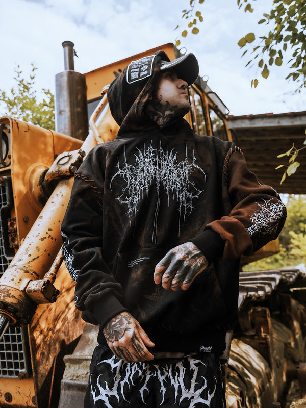 Chamber Of Chaos - Heavy Oversized Hoodie (brown) 400GSM Lifestyle Image