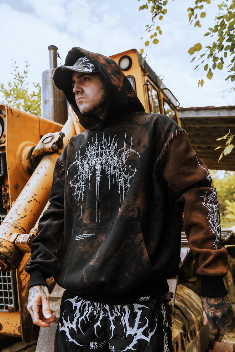 Chamber Of Chaos - Heavy Oversized Hoodie (brown) 400GSM Image 5