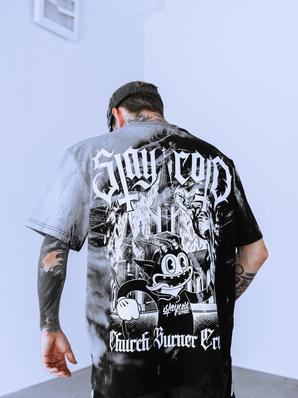 Church Burner Crew - Customized Regular T-Shirt (grey) 200GSM Lifestyle Image