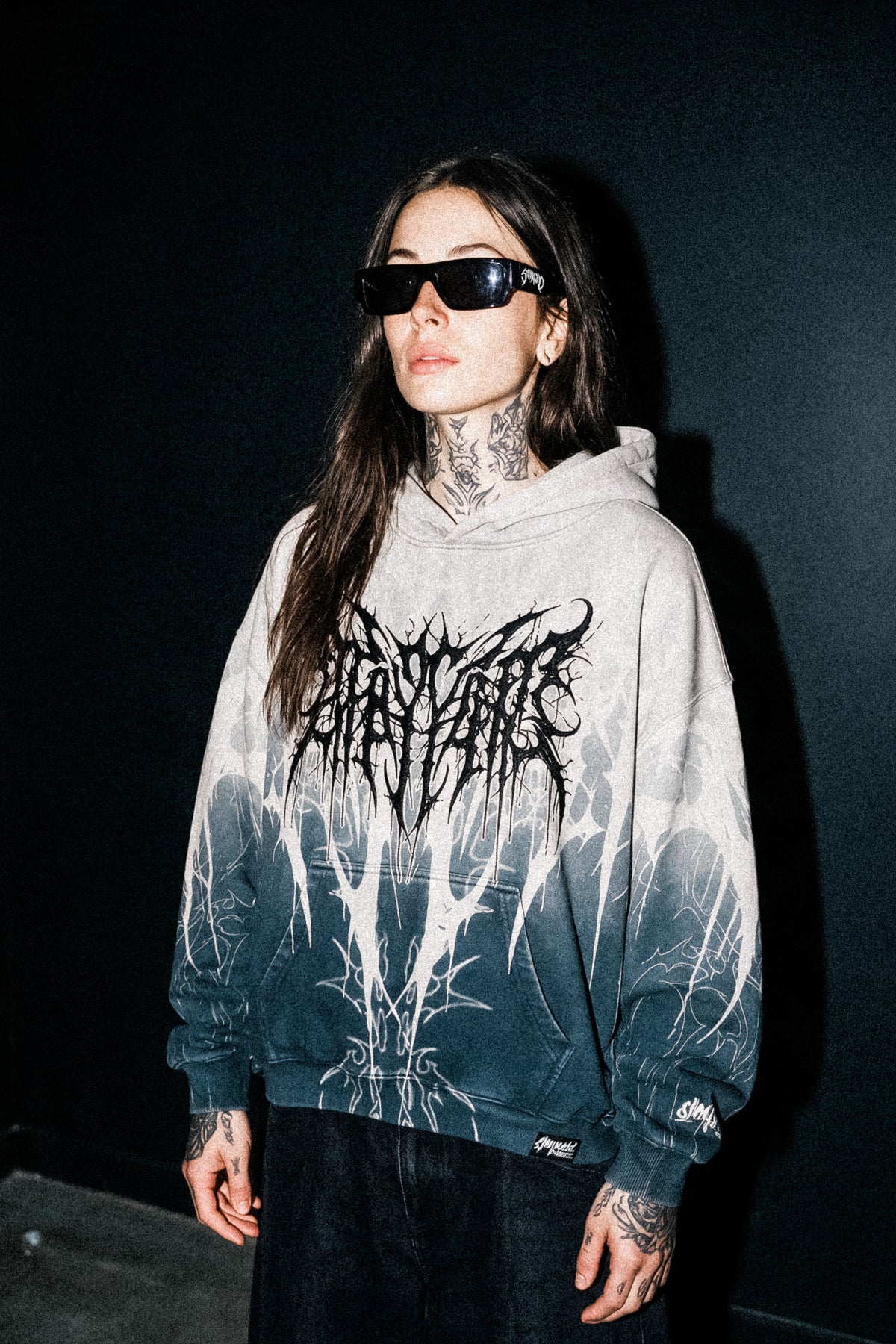 Cold Blooded (Sand Fade) - Heavy Oversized Hoodie (400GSM)