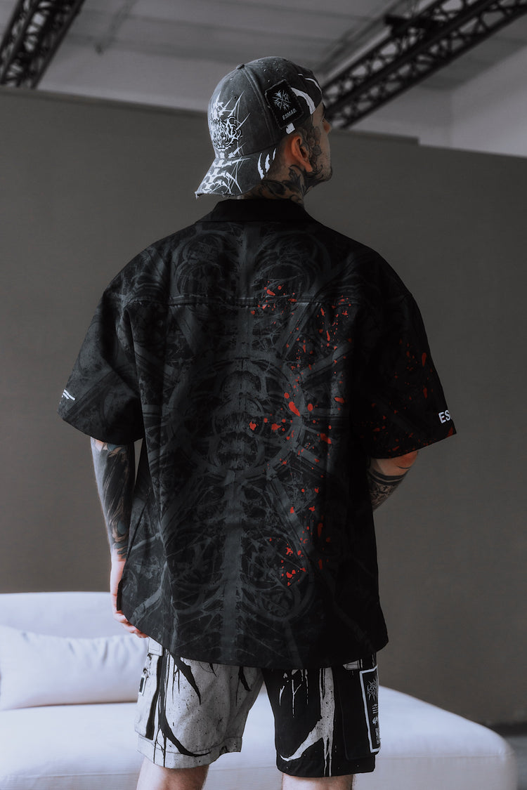 Crown Her In Thorns (Black) - Button Up Shirt Image 4