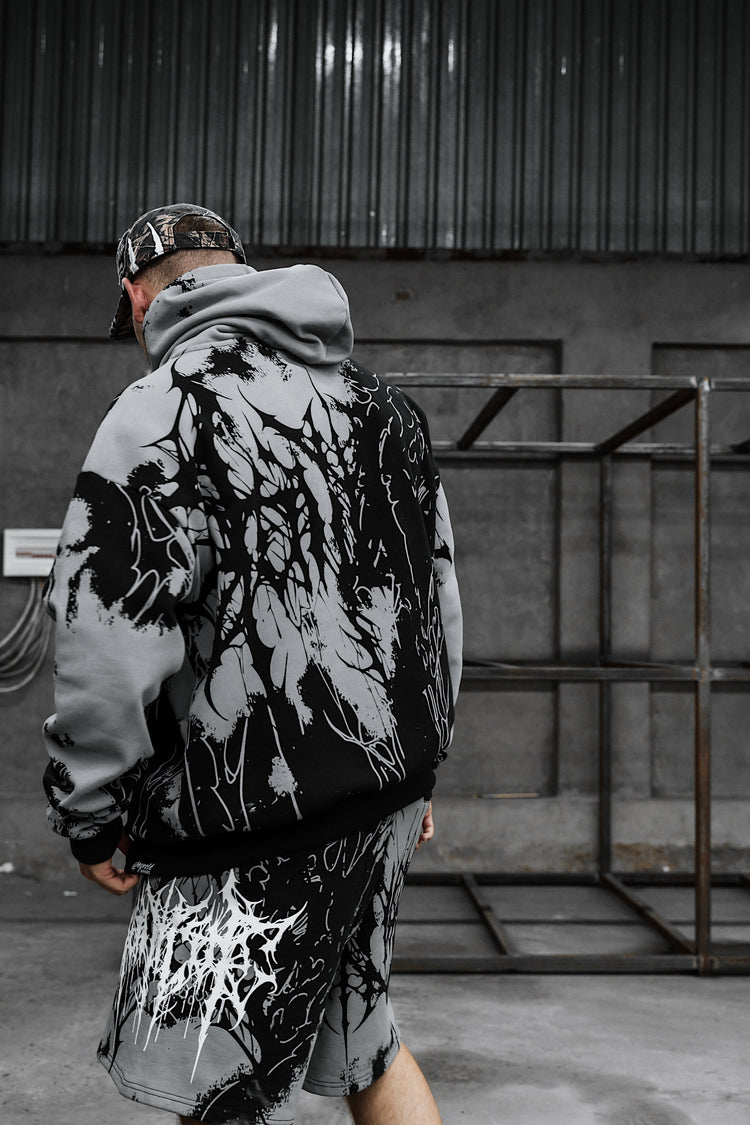 Daggerwave (grey dye) - Oversized Hoodie (350GSM) Image 3