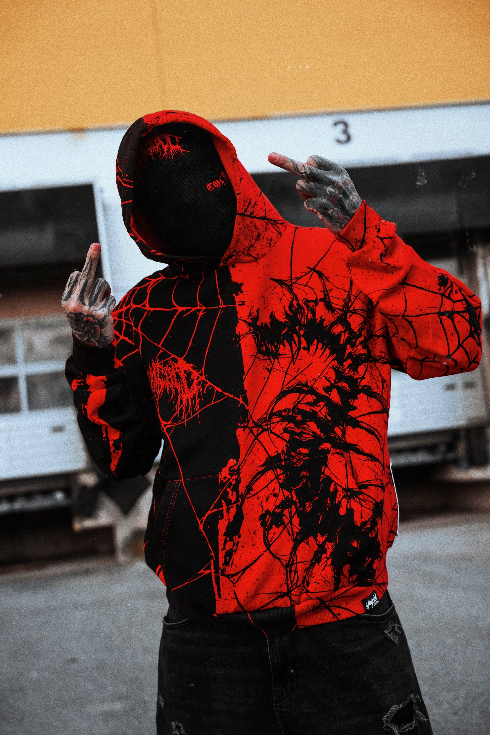 Dissonance (half half) - Heavy Oversized Hoodie (400GSM)