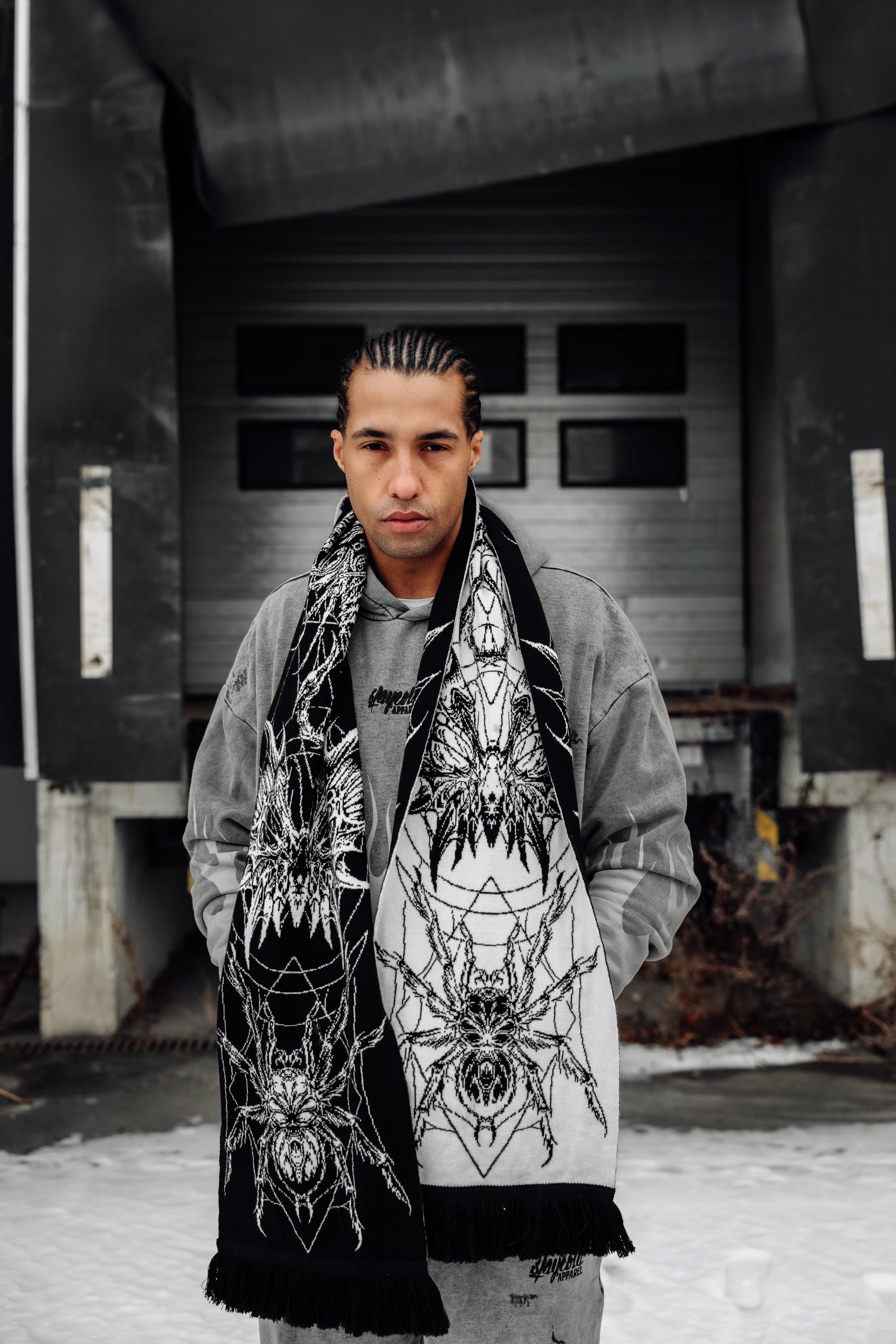 Dragonfly (black white) - Scarf