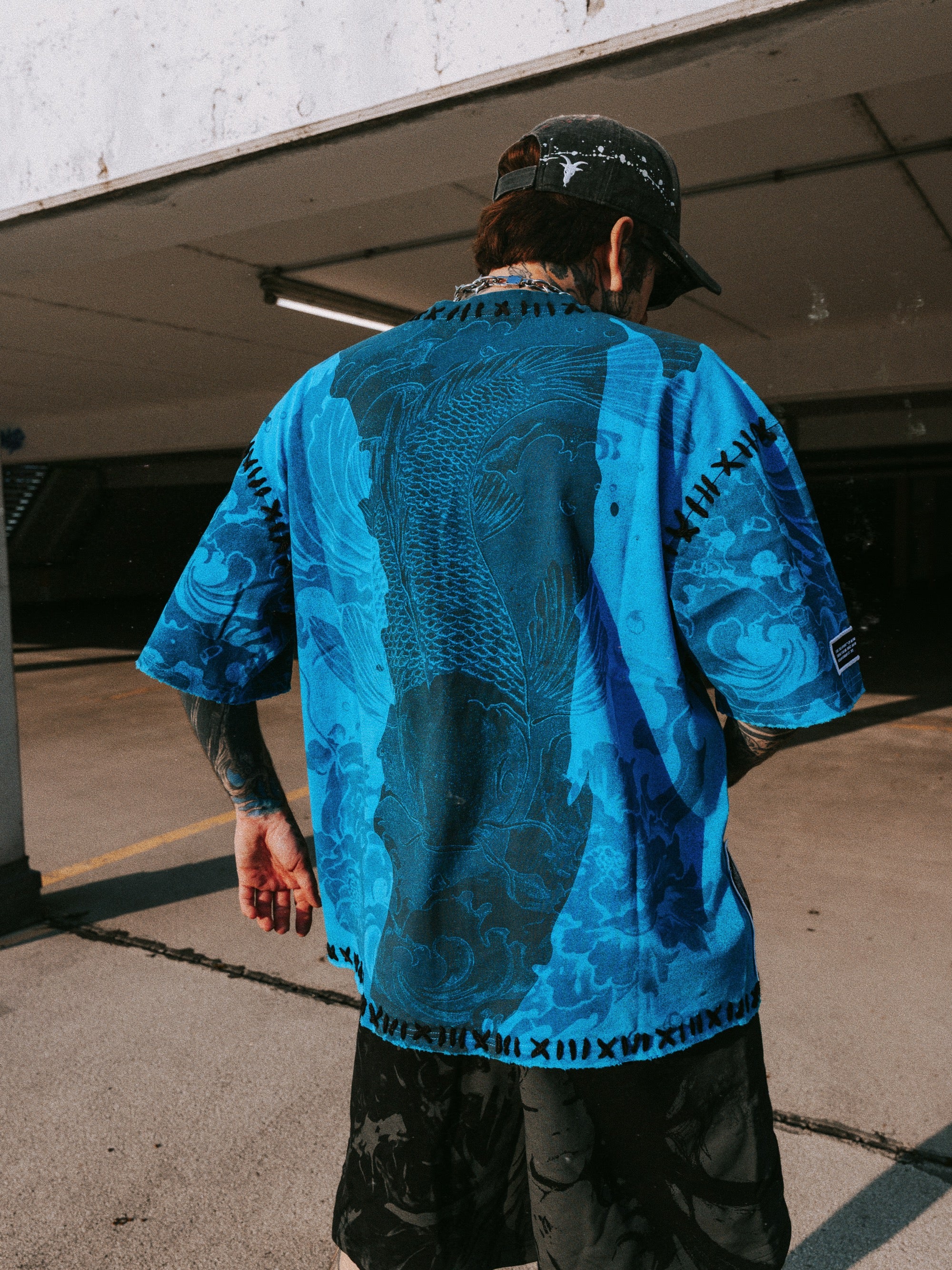 Drowned (blue) - Heavy Oversized T-Shirt (250GSM)