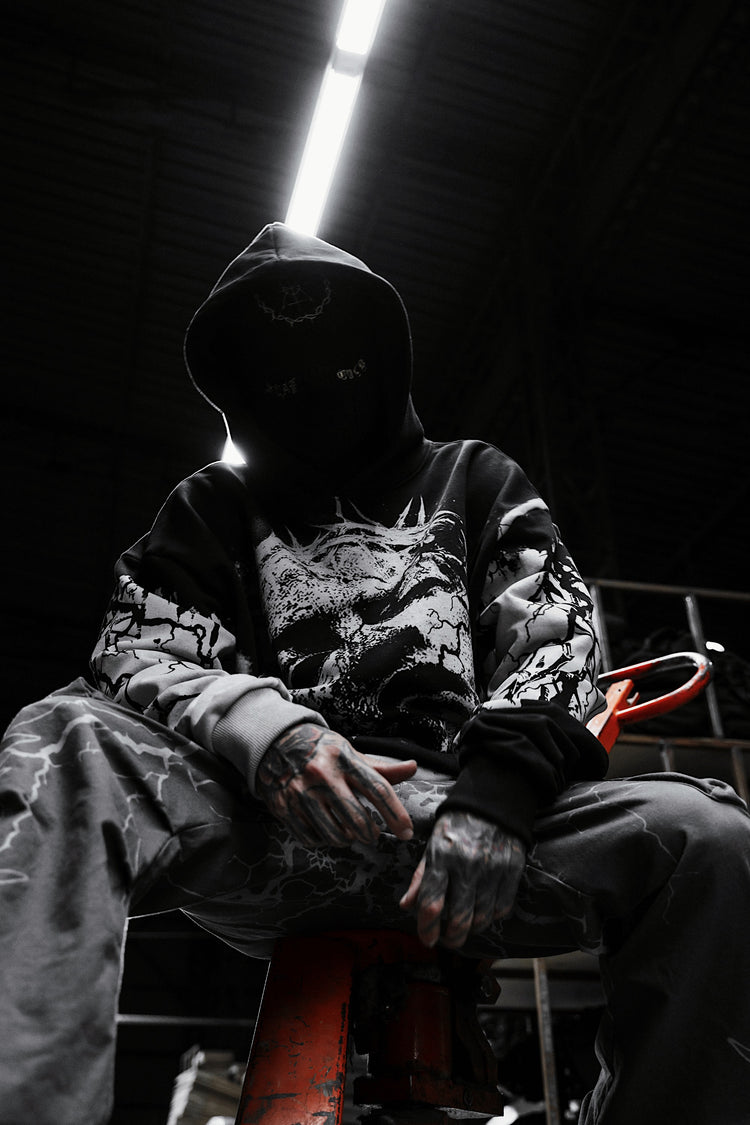 Duskbound (black grey) - Oversized Hoodie (350GSM) Image 4