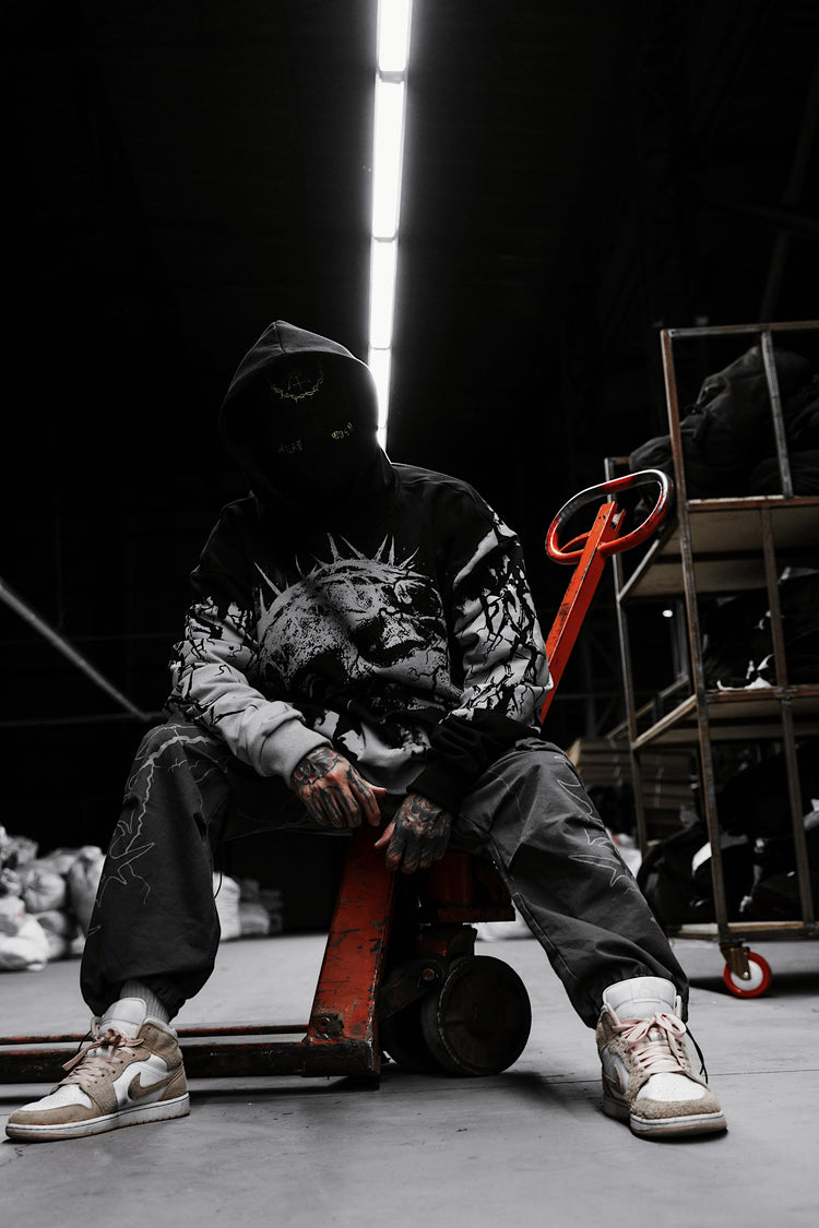 Duskbound (black grey) - Oversized Hoodie (350GSM) Image 6