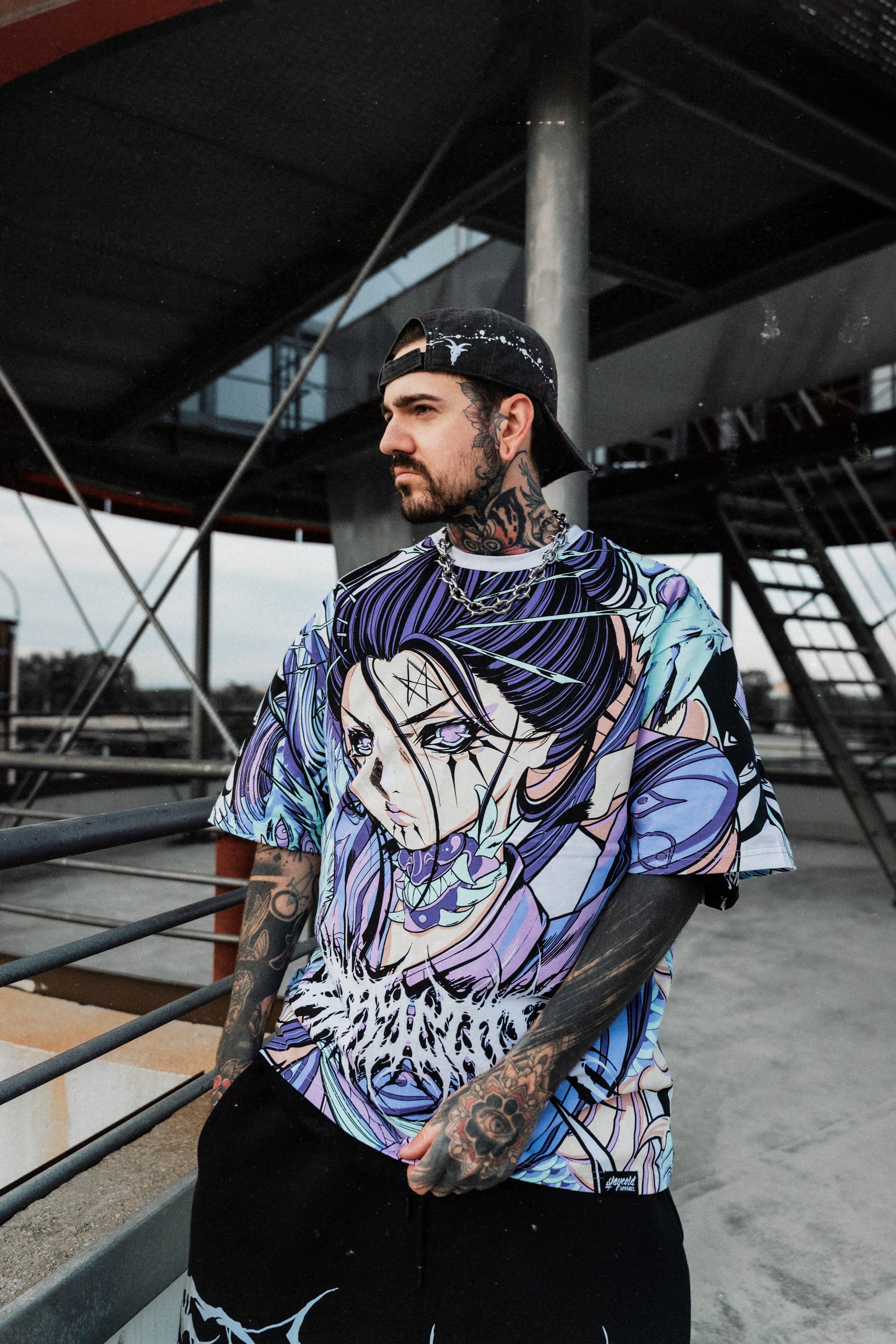 Geisha Reaper (allover) - Oversized T-Shirt (200GSM)