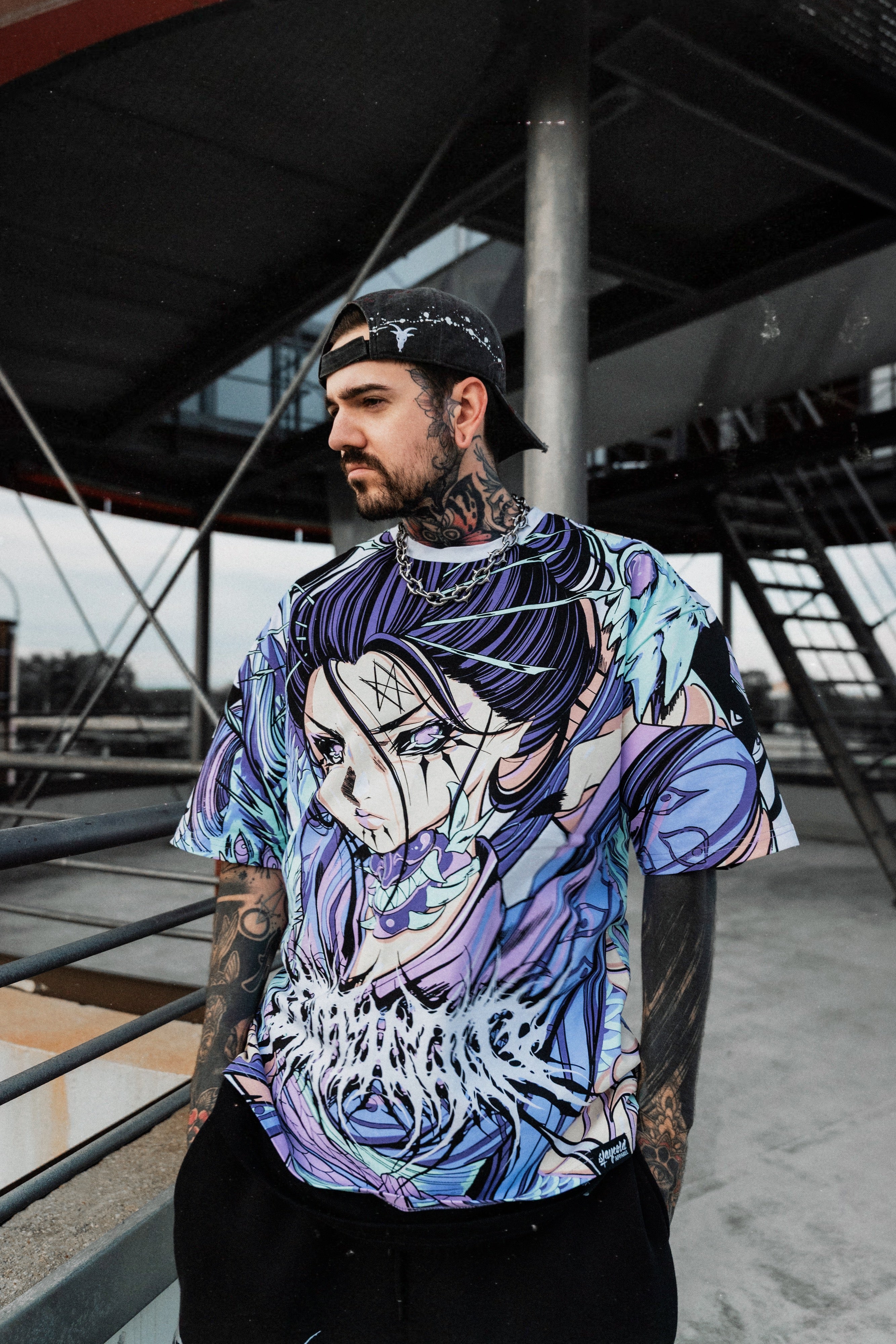 Geisha Reaper (allover) - Oversized T-Shirt (200GSM)
