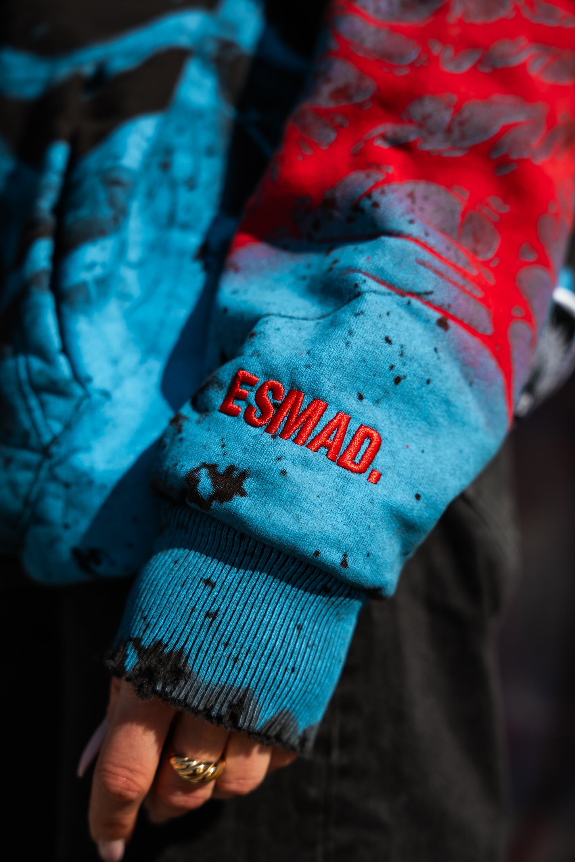 Glass Bones (blue) - Heavy Oversized Hoodie (400GSM)