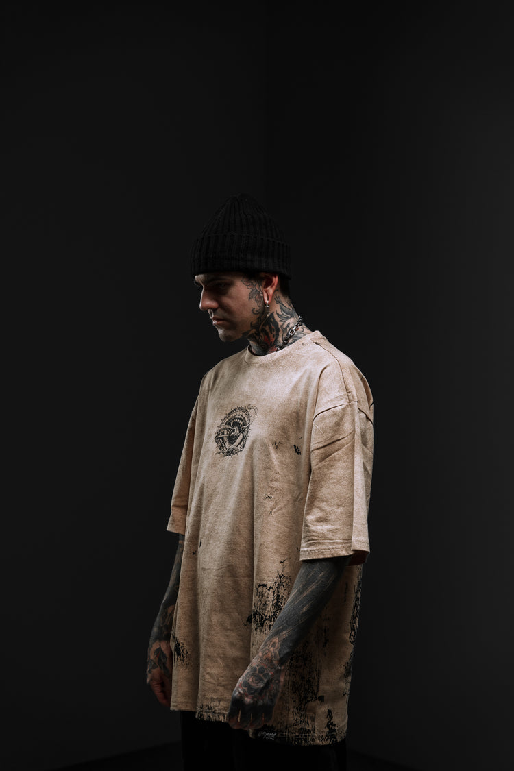 Gravewire (beige) - Oversized T-Shirt (200GSM) Image 5