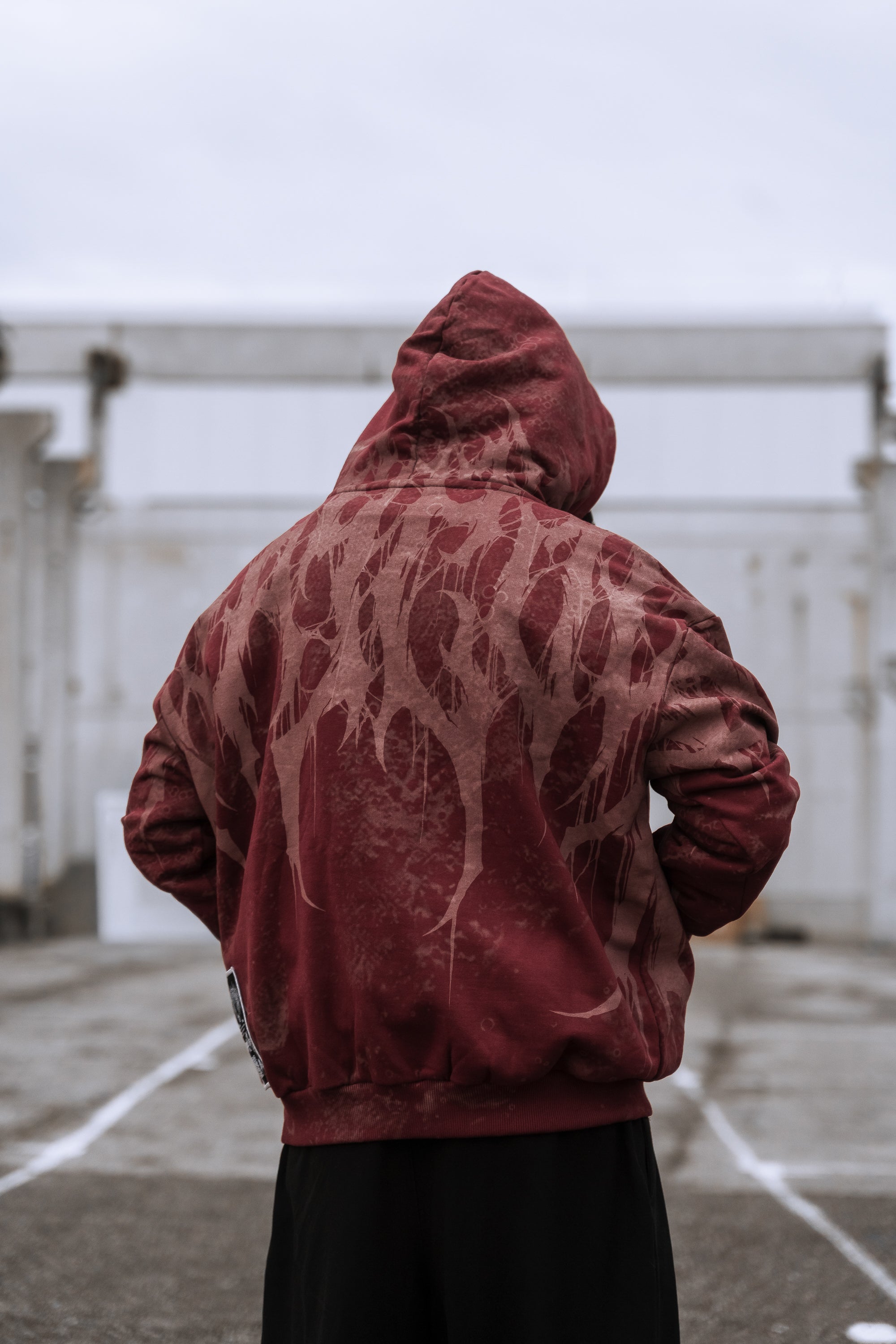 Grimfall - Heavy Oversized Hoodie (Rusty Red) 400GSM