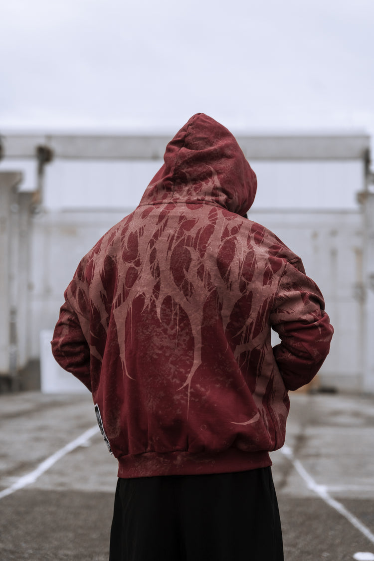 Grimfall - Heavy Oversized Hoodie (Rusty Red) 400GSM Image 5
