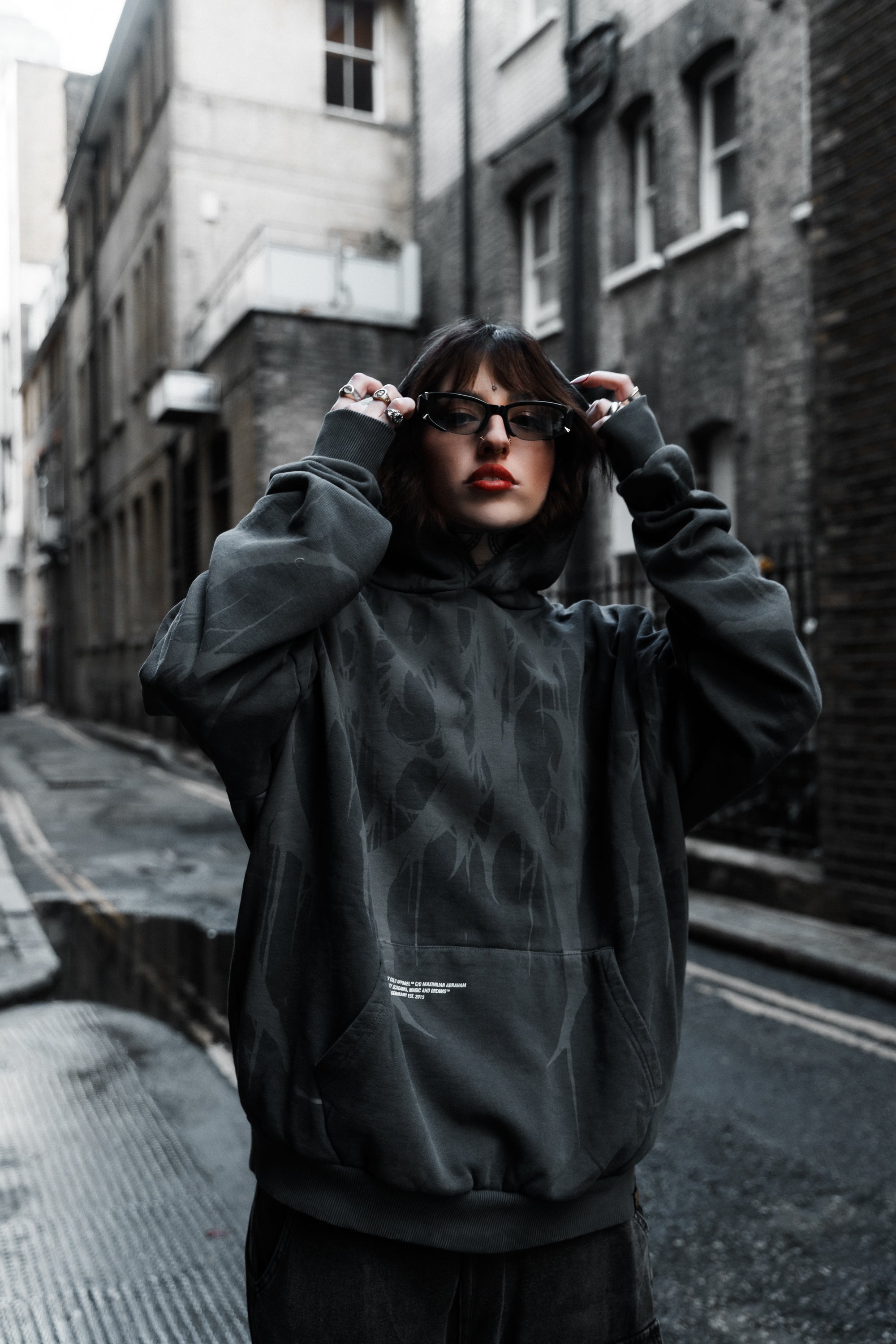 Grimfall - Heavy Oversized Hoodie (Acid Washed) 400GSM