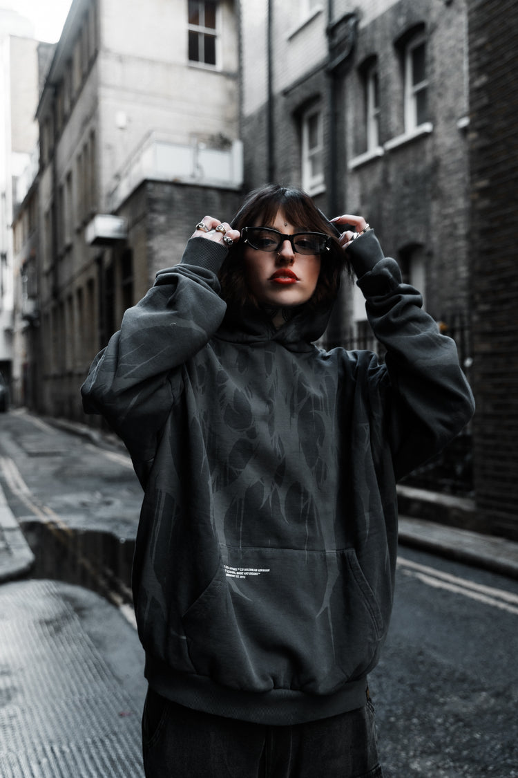 Grimfall - Heavy Oversized Hoodie (Acid Washed) 400GSM Image 8