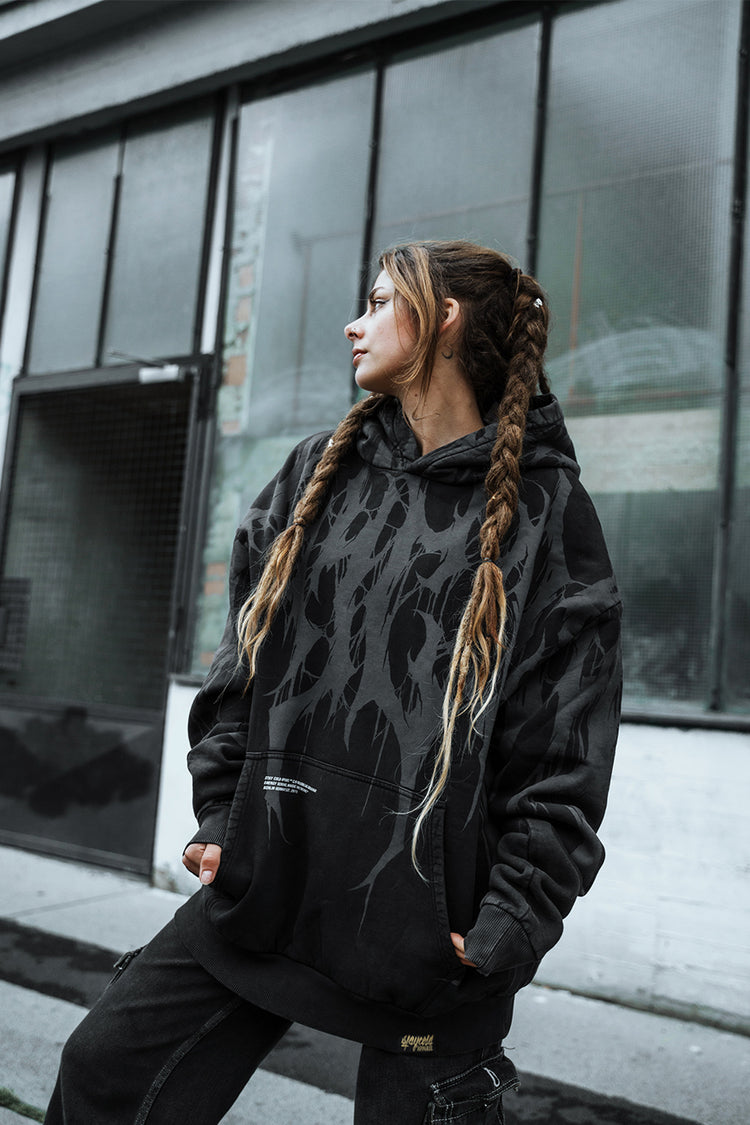 Grimfall - Heavy Oversized Hoodie (Acid Washed) 400GSM Image 4
