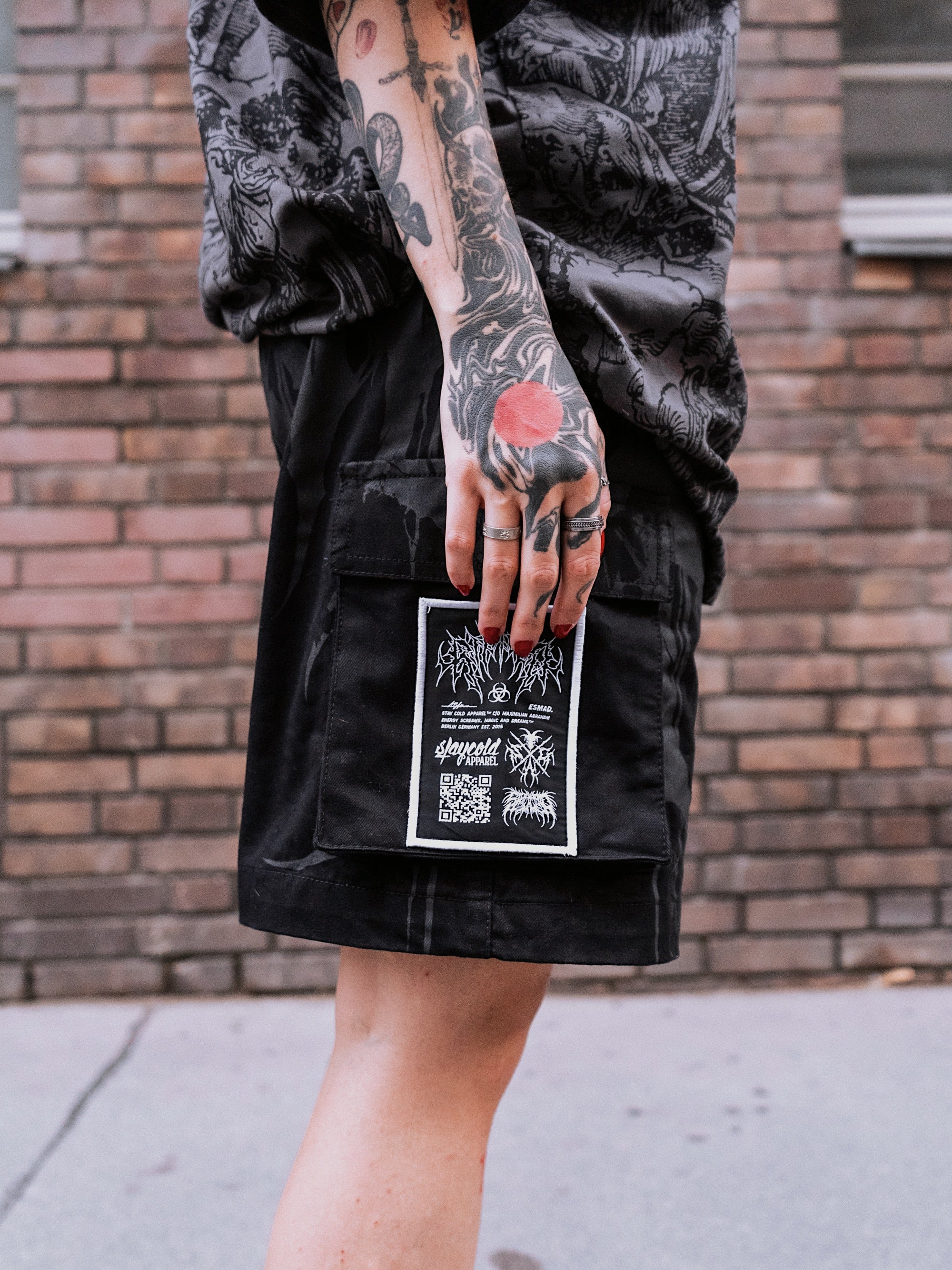 Grimfall (Grey) - Cargo Shorts (260GSM)