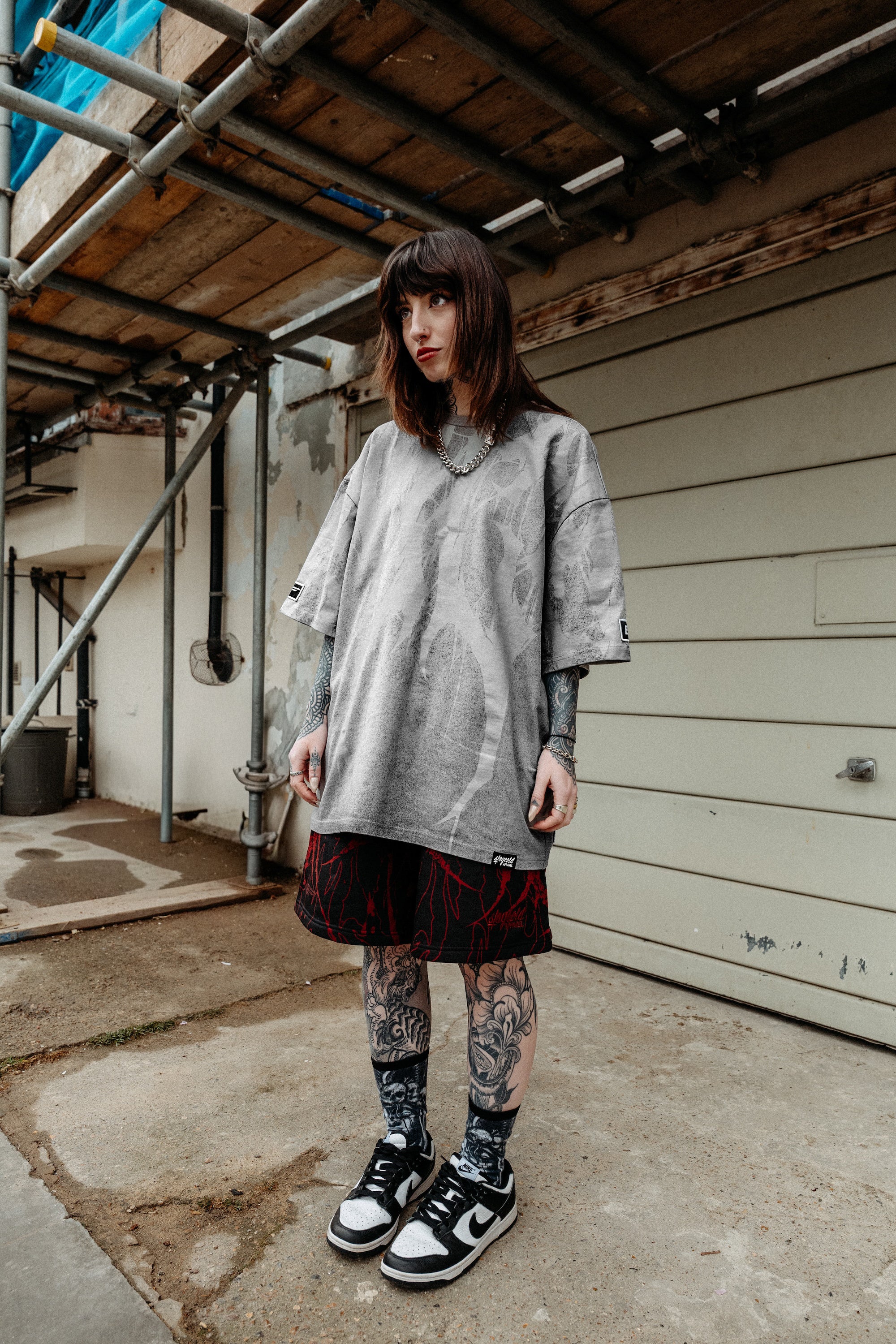 Grimfall - Heavy Oversized T-Shirt (Grey) 250GSM