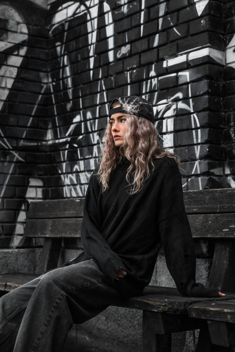 Grimfall (dark grey) - Knit Sweater (600GSM) Image 3