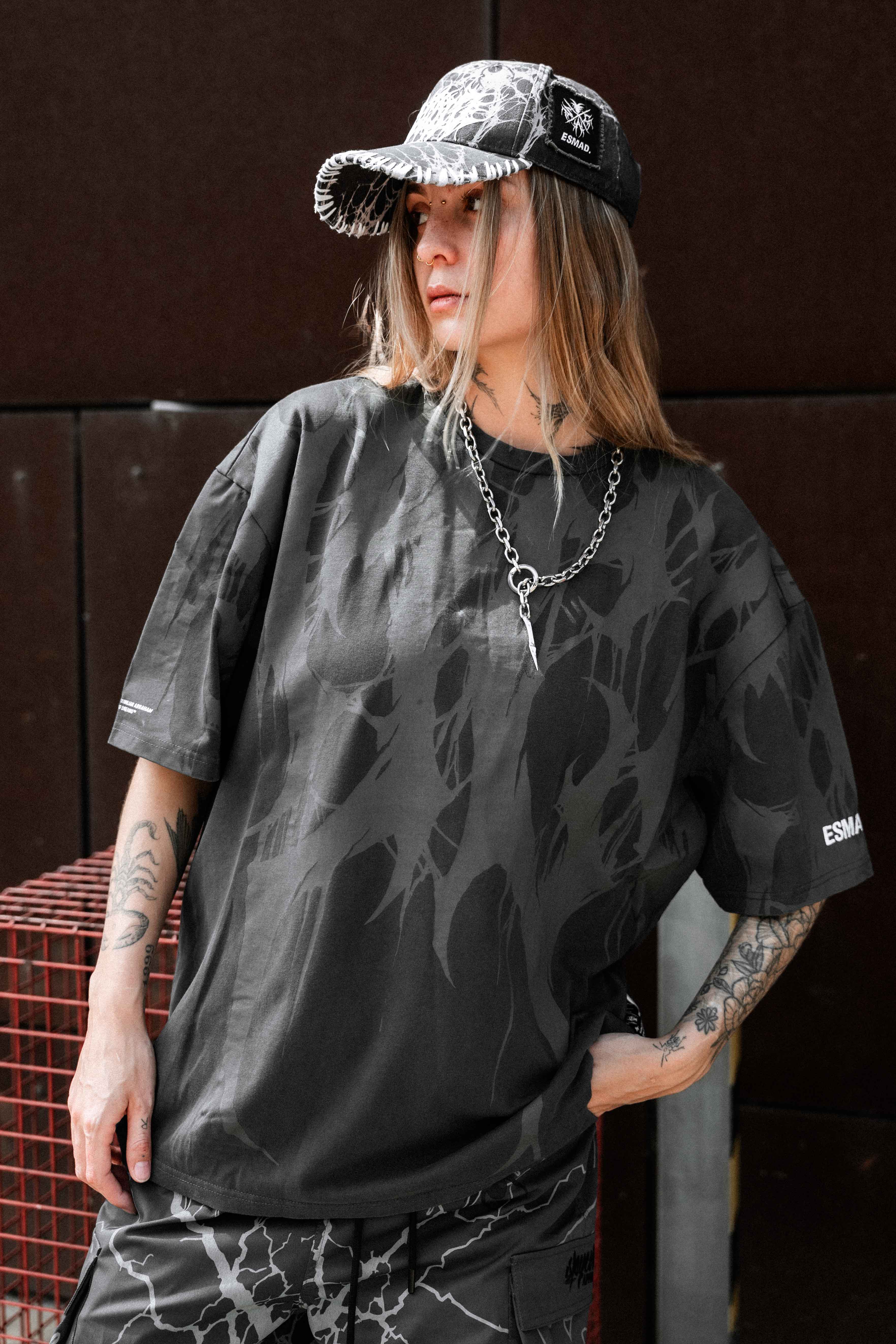 Grimfall (acid washed) - Heavy Oversized T-Shirt (250GSM)