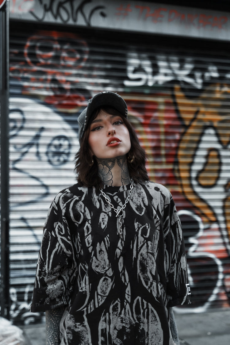 Grimfall (sandstone) - Heavy Oversized T-Shirt (250GSM) Image 4