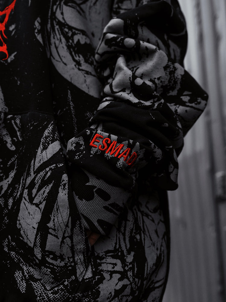 Grinfrost (black) - Oversized Hoodie (350GSM) Image 5