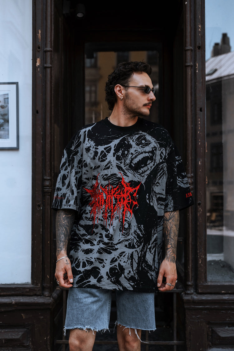 Grinfrost (black) - Oversized T-Shirt (200GSM) Image 6