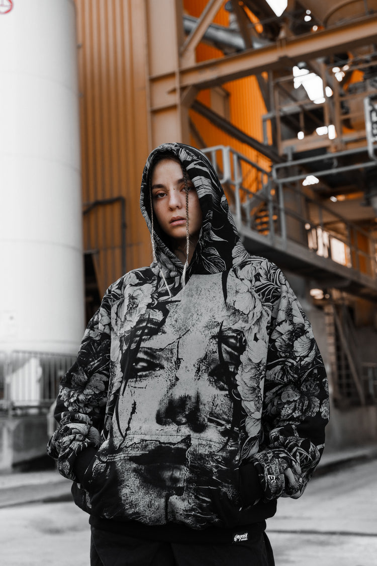 Heart Like Winter (allover) - Heavy Oversized Hoodie (400GSM) Image 6