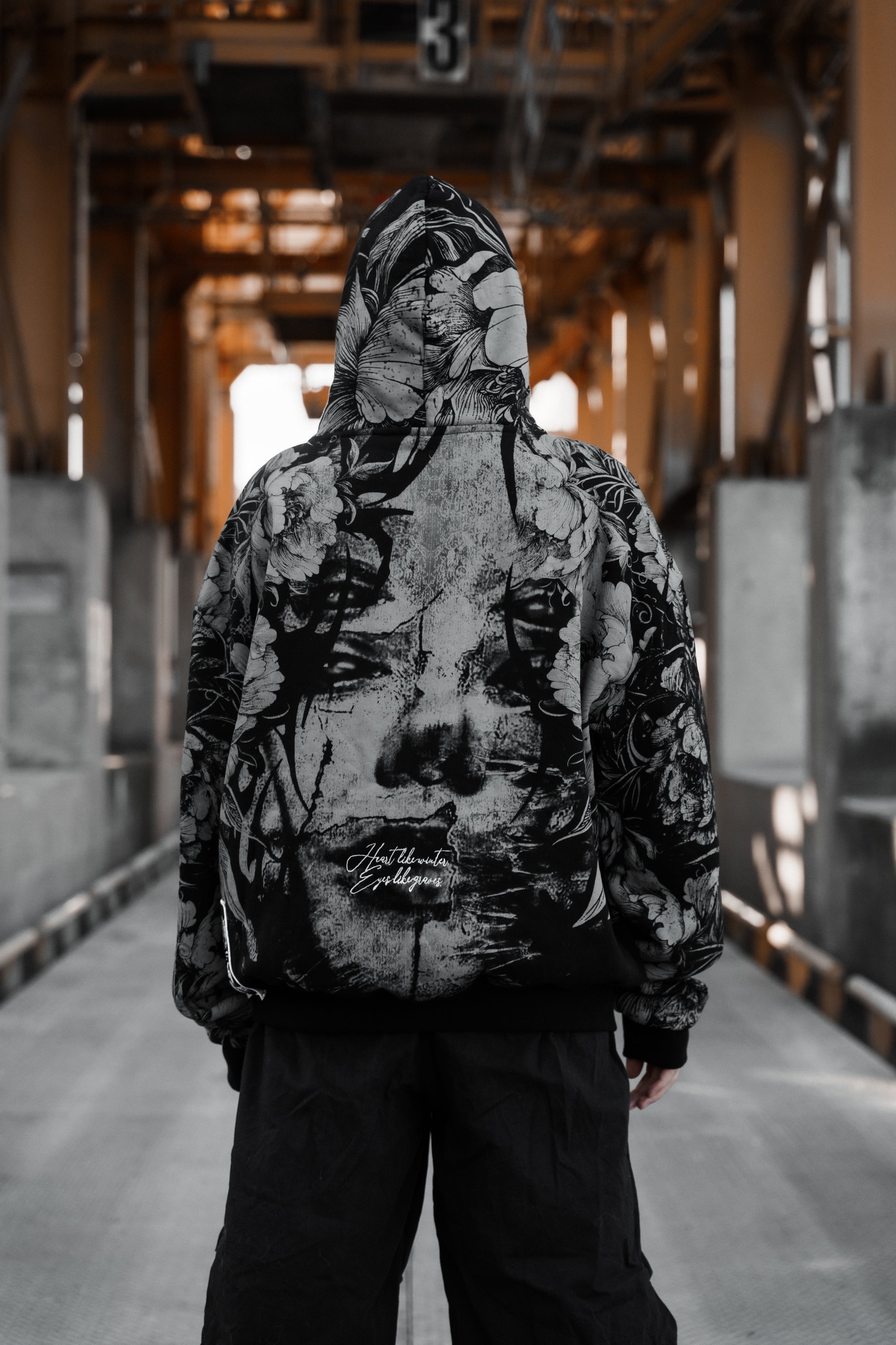 Heart Like Winter (allover) - Heavy Oversized Hoodie (400GSM)