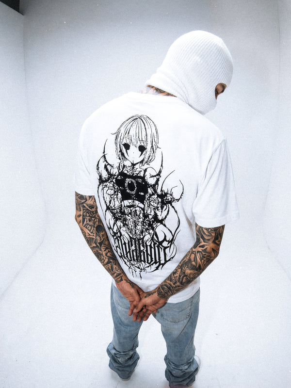 Hollow Heart (white) - Regular T-Shirt (200GSM) Lifestyle Image
